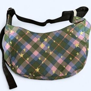 SOLD Baggu star plaid medium crescent